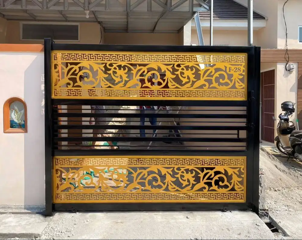 Pintu pagar dorong laser cutting