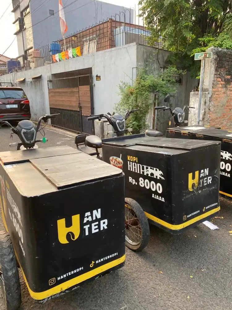 Gerobak sepeda listrik / gerobak kopi keliling listrik