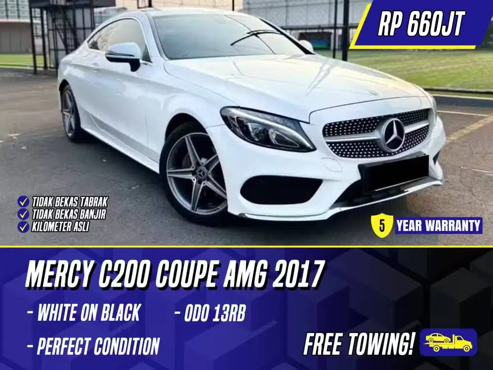 Mercedes Benz C200 Coupe AMG 2017 White on Brown Putih Mercy C 200