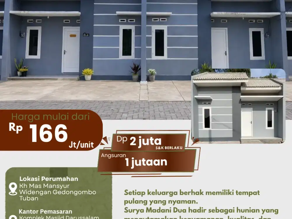 Rumah Subsidi Nyaman Dengan Lokasi Strategis Di Surya Madani Dua