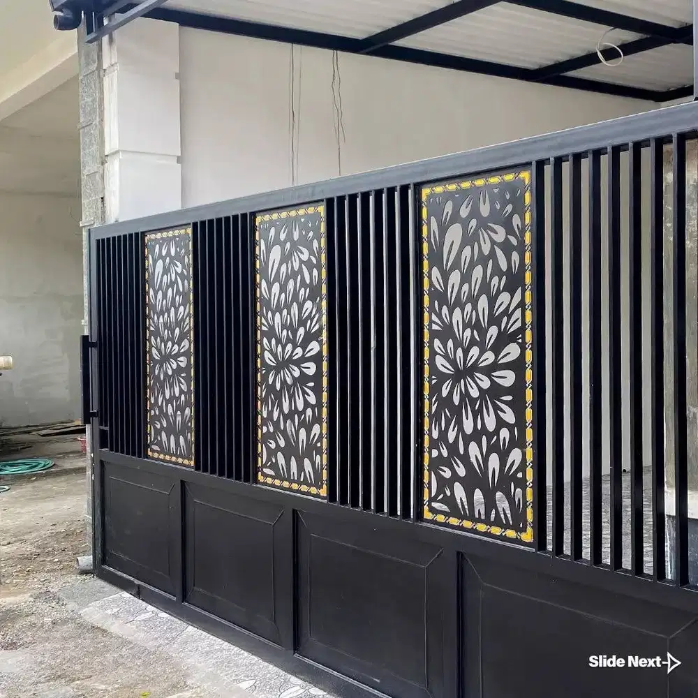 Pintu pagar besi hollow laser cutting