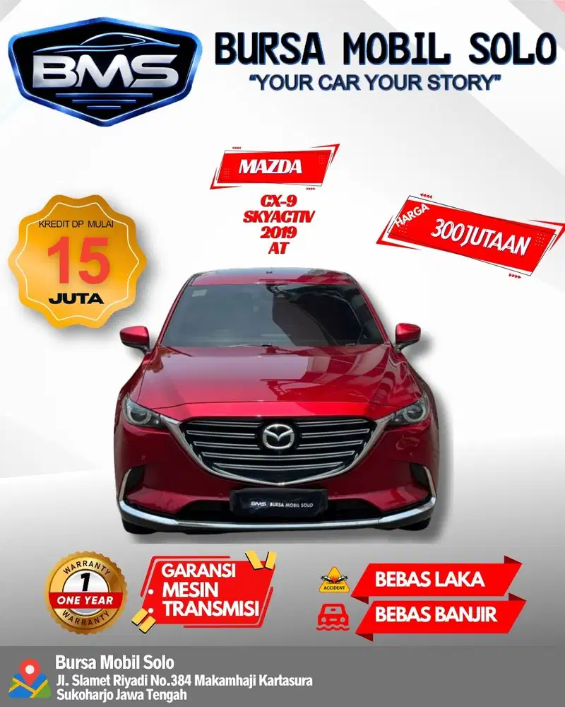 MAZDA CX-9 SKYACTIV 2.5 2019 MATIC TOP KONDISI DP RINGAN
