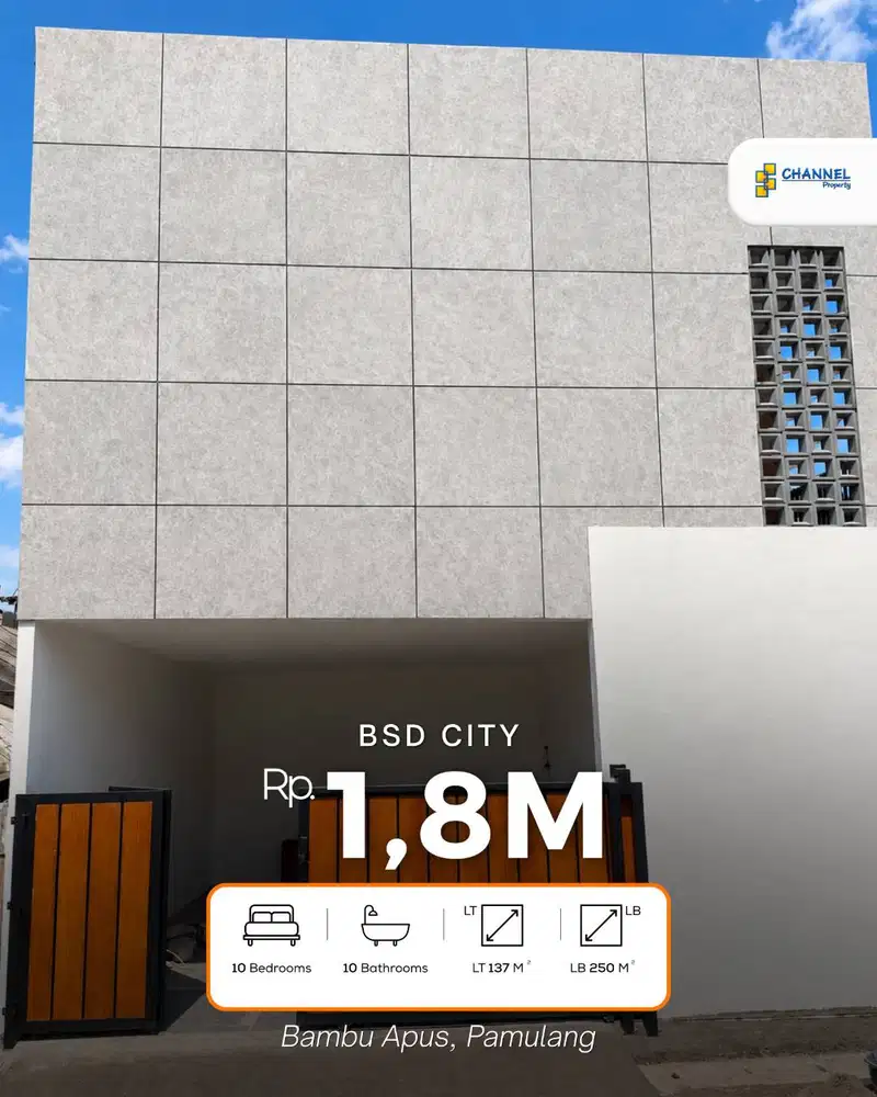 JUAL Rumah Kost 2 Lantai SHM Dekat Universitas Pamulang
