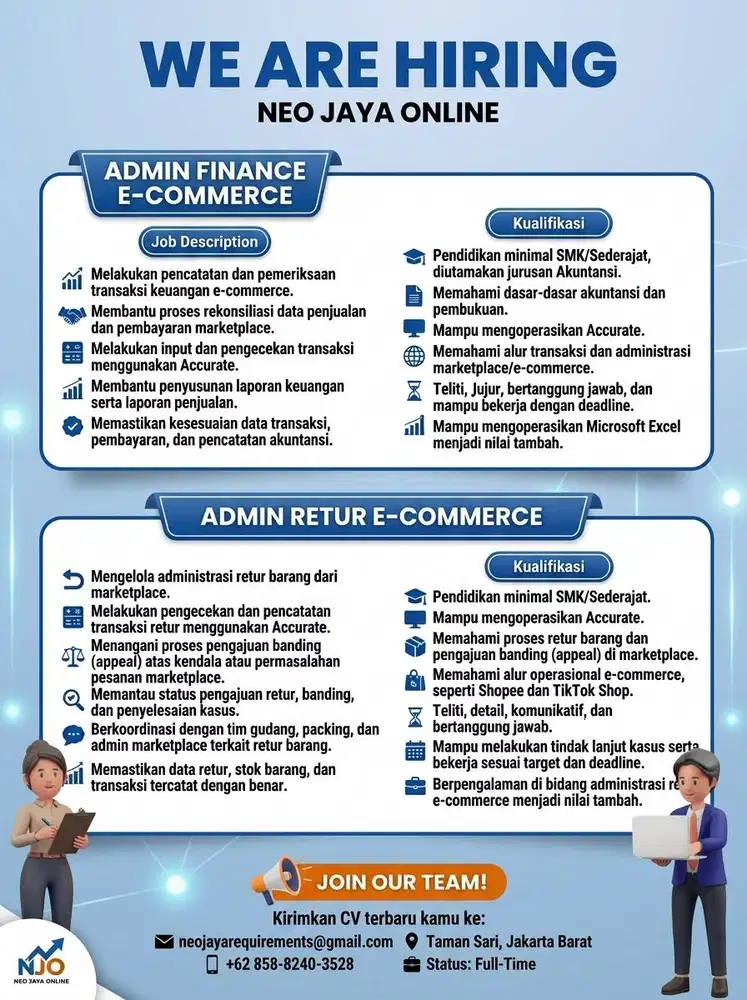 LOWONGAN KERJA ADMIN E-COMMERCE