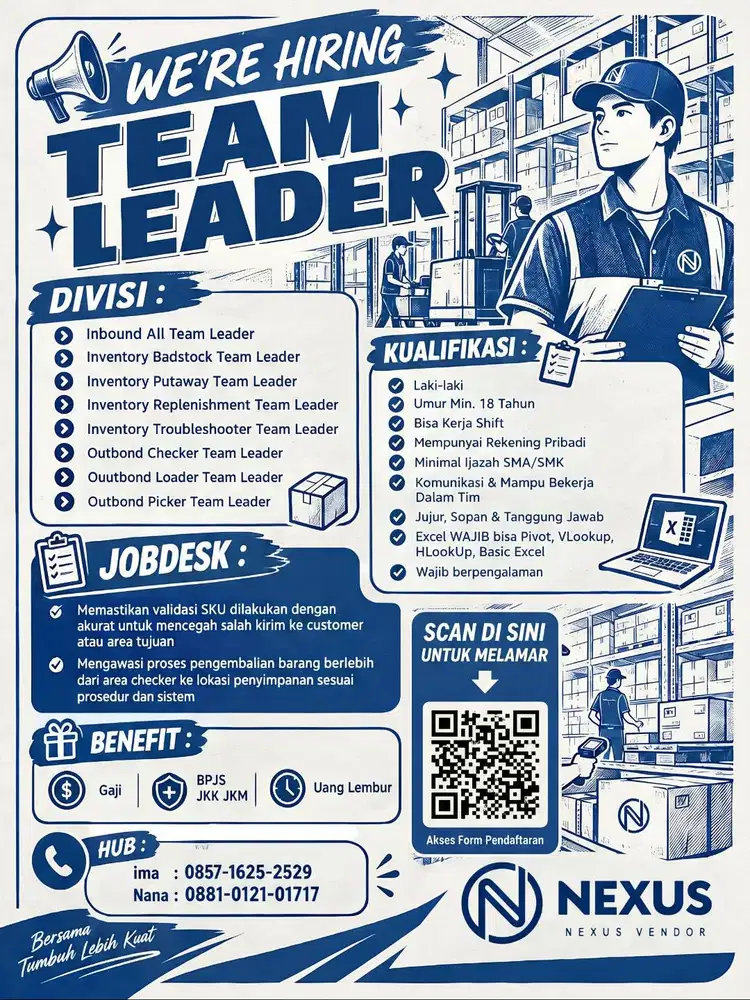 LOKER TEAM LEADER GUDANG ASTRO X NEXUS