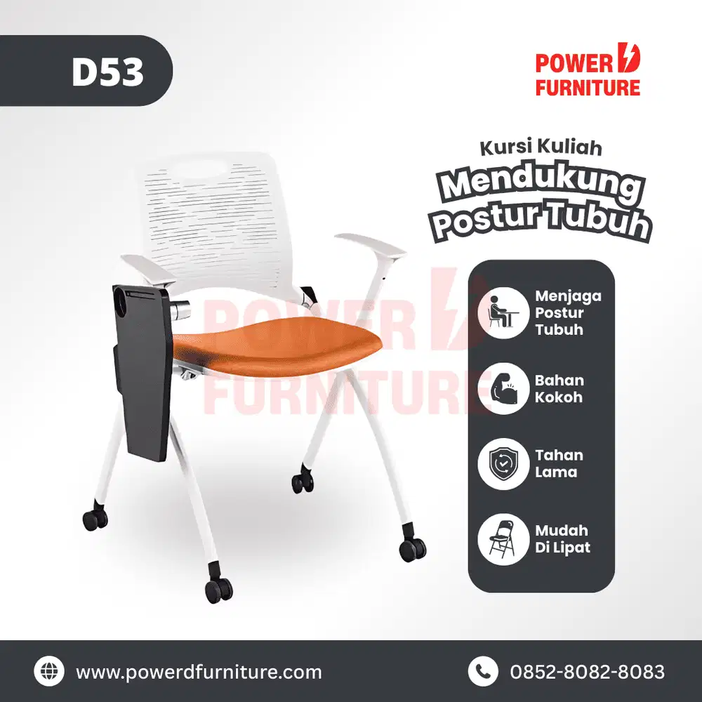 Kursi Kampus Lipat D53 - Kursi Bimbel
