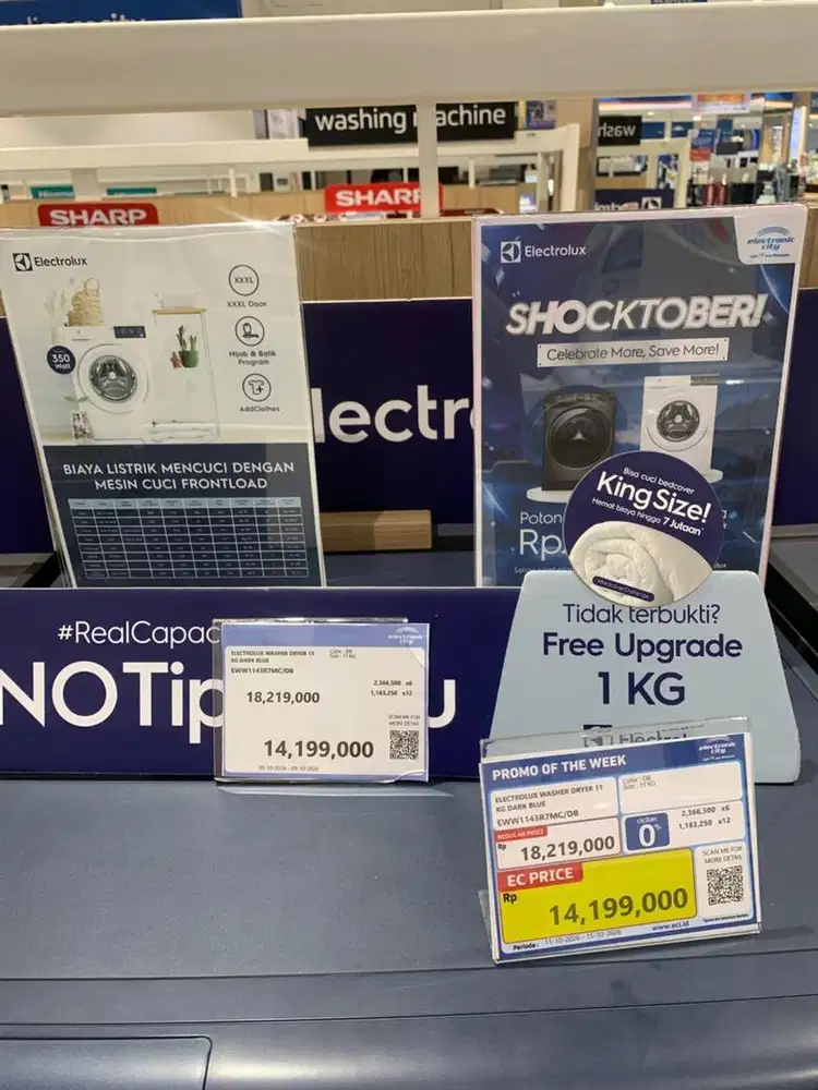 Cicilan tanpa dp free 1-2 x electrolux washer dyer 11 kg