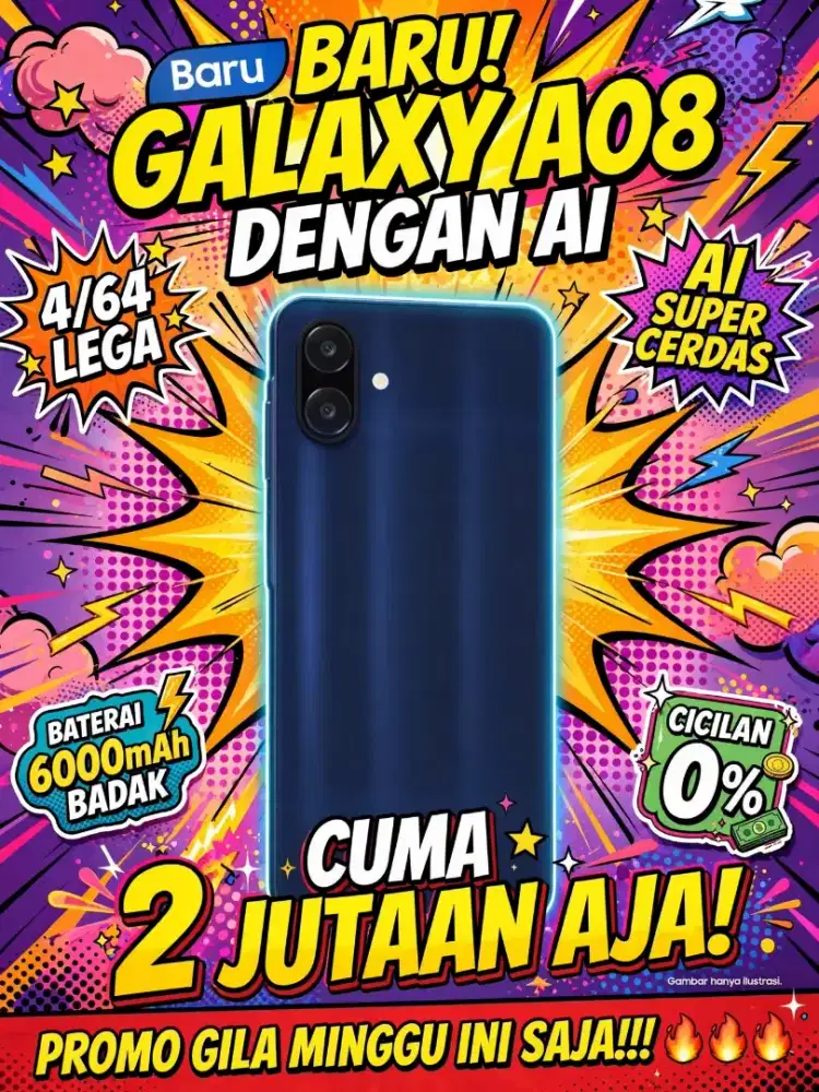BARU ! SAMSUNG GALAXY A08 4/64 BATERAI 6000MAH GARANSI RESMI