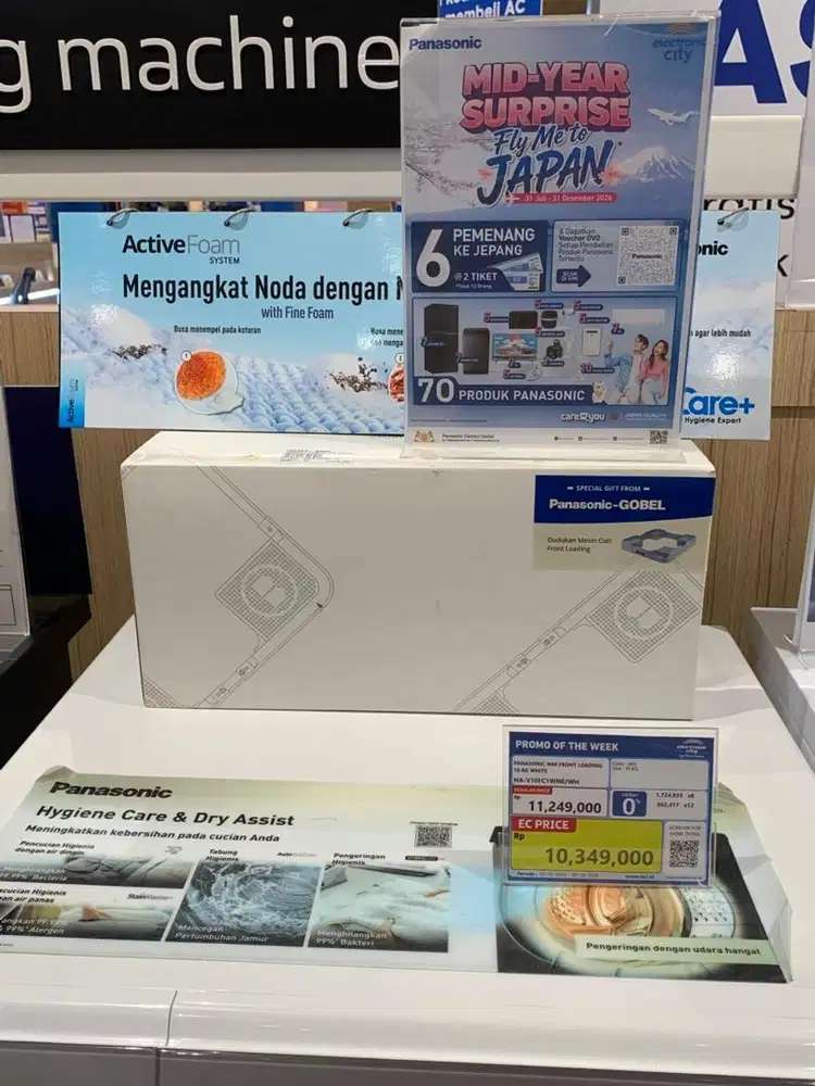 panasonic wm front loading 10 kg white