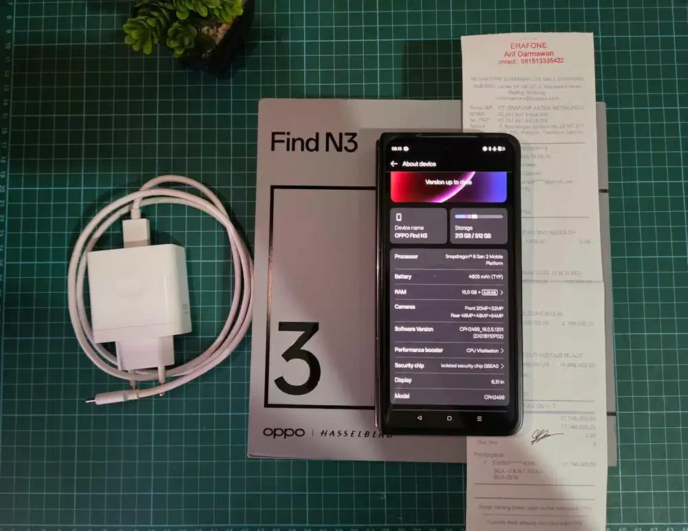 Oppo Find N3 Fold - 16/512GB Fullset Mulus