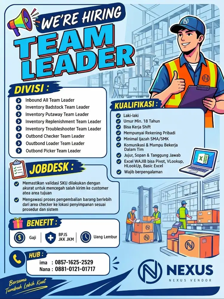 LOKER TIM LEADER GUDANG NEXUS