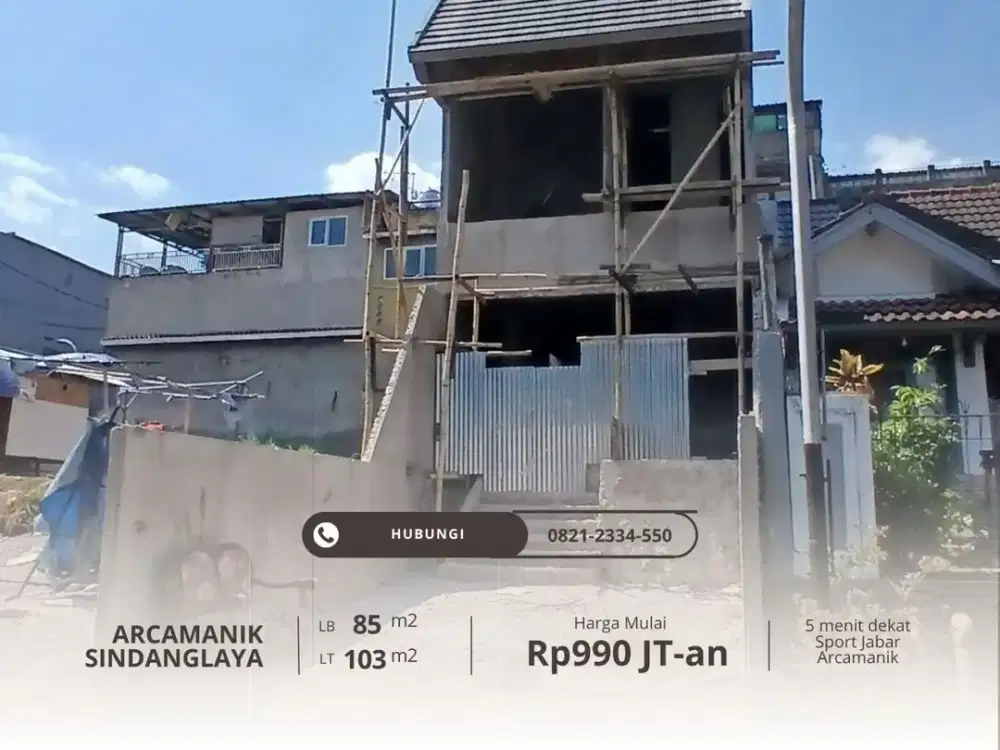 Rumah 1 Lantai LT 103 m² LB 85 m² 3 Kamar Tidur di Arcamanik Sindanglaya Kota Bandung