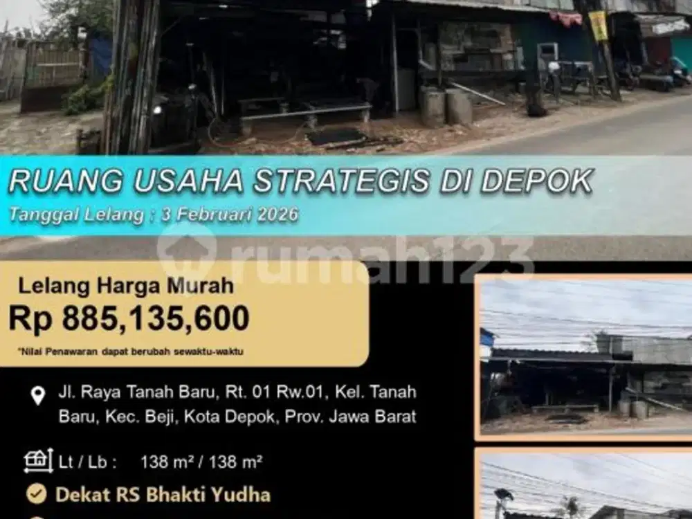 Ruang Usaha Letak Strategis Cocok untuk Jadi Workshop