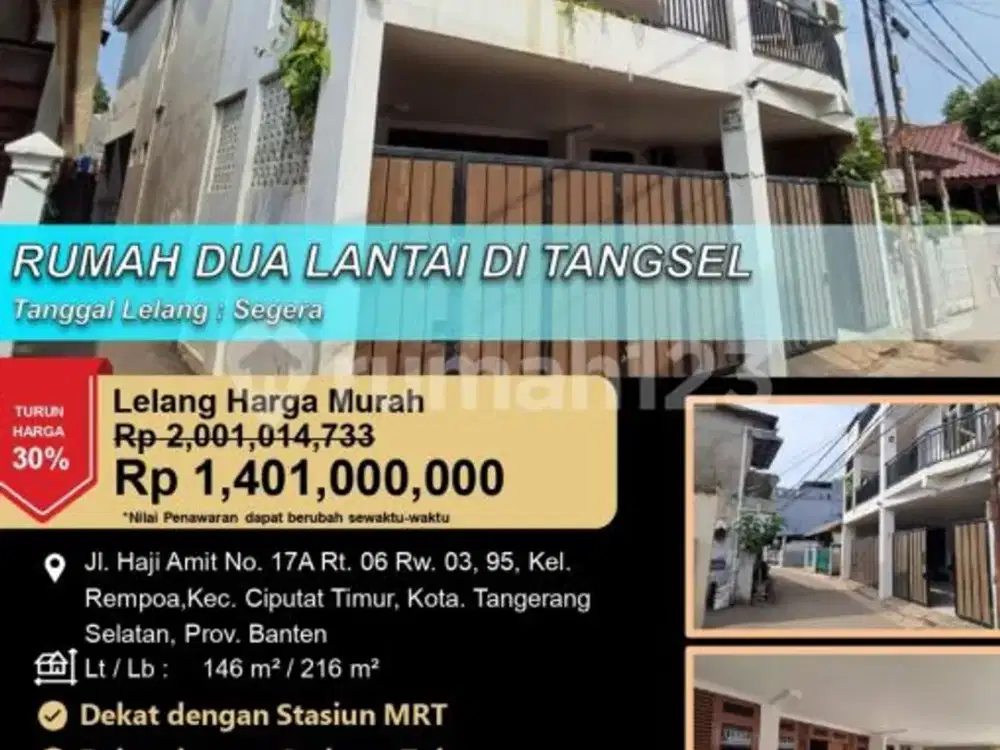 Rumah Dua Lantaimodern Bagus di Tangerang Selatan