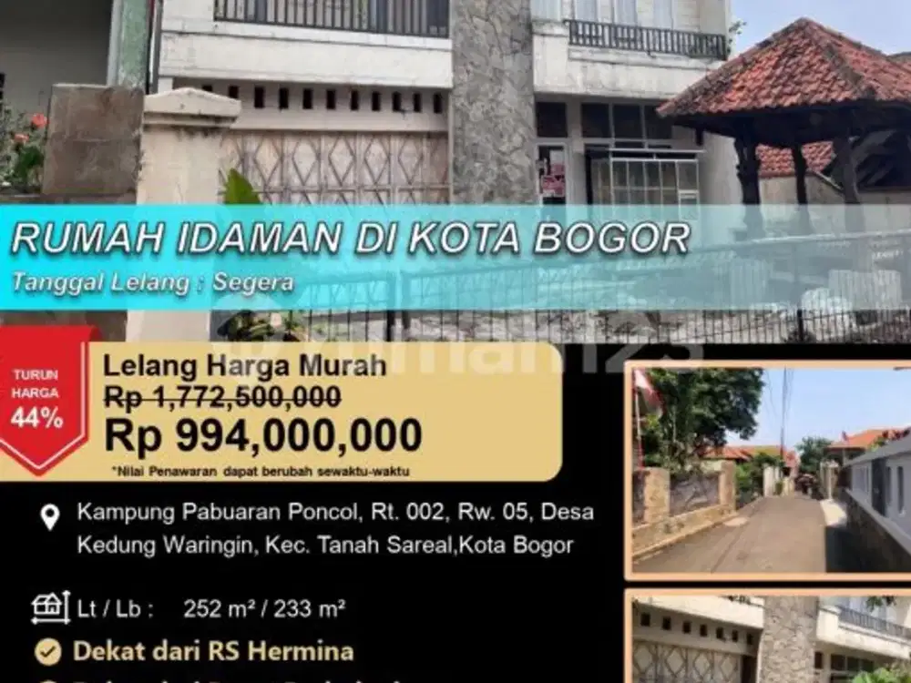 Rumah Idaman 2 Lantai Bangunan Kokoh di Kota Bogor