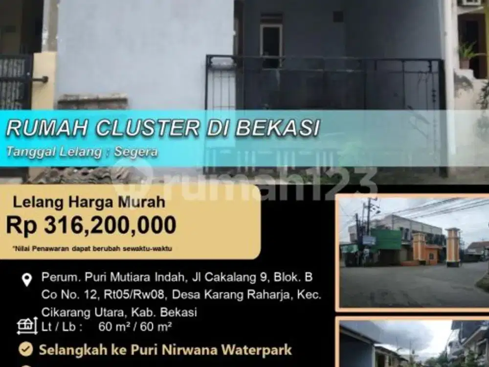 Rumah Cluster Minimalis Siap Pakai di Bekasi