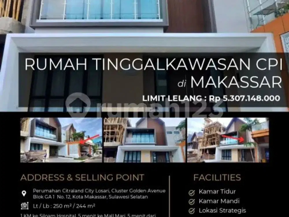 Rumah Hunian Dikawasan Cpi Modern Minimalis di Makassar
