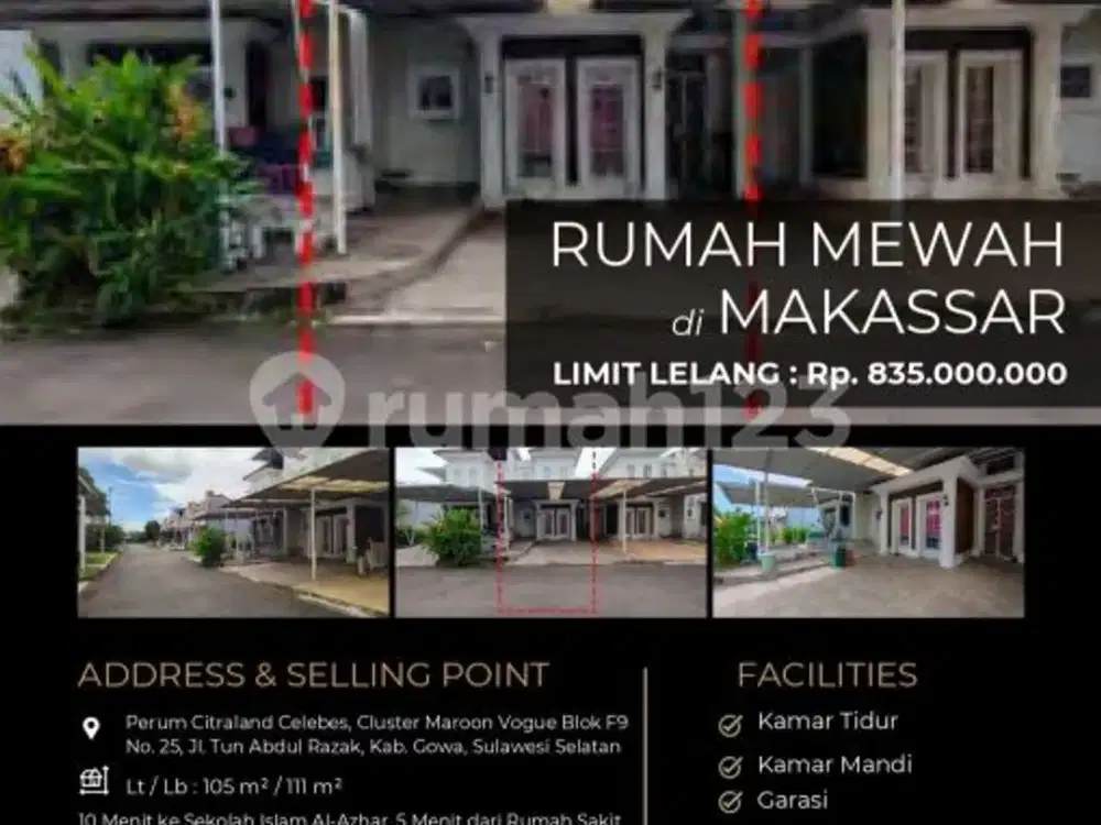Rumah Siap Huni di Tengah Kota Strategis di Gowa
