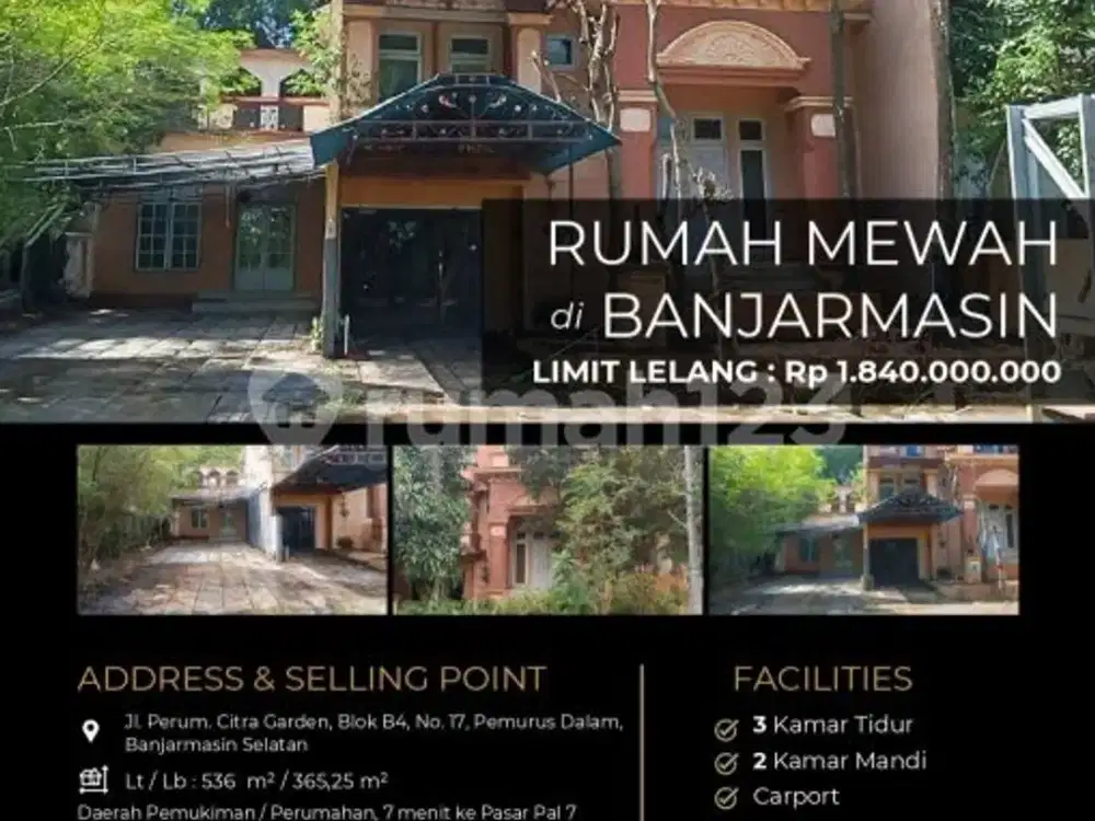 Rumah Mewah 2 Lantai Megah di Banjarmasin