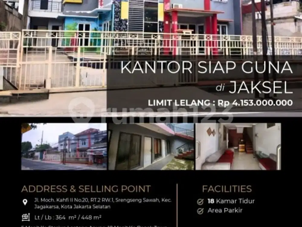 Kantor Siap Guna Ada 18 Kamar Multi Fungsi