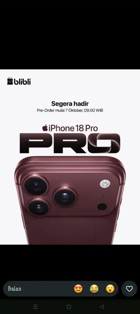 PROMO CICILAN RINGAN PO  IPHONE 18 PRO 256  BY HOME CREDIT