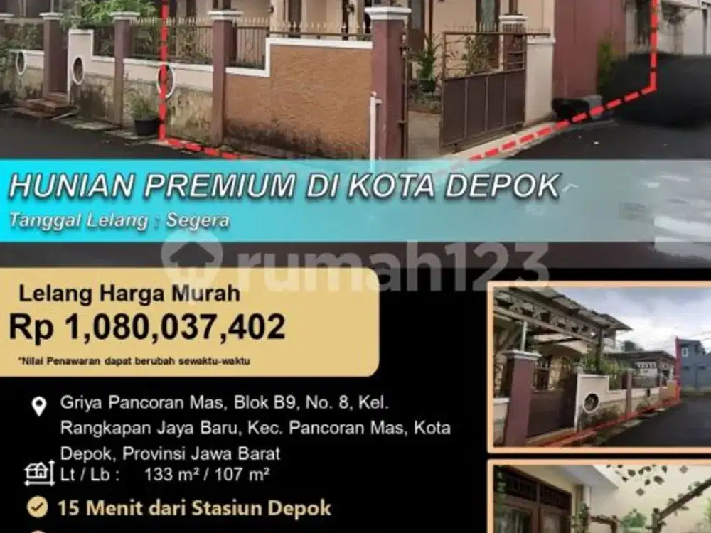 Hunian Premium Posisi di Hook2 Lantai di Kota Depok