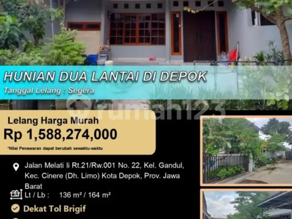 Rumah 2 Lantai Bagus Nyaman Luas di Depok