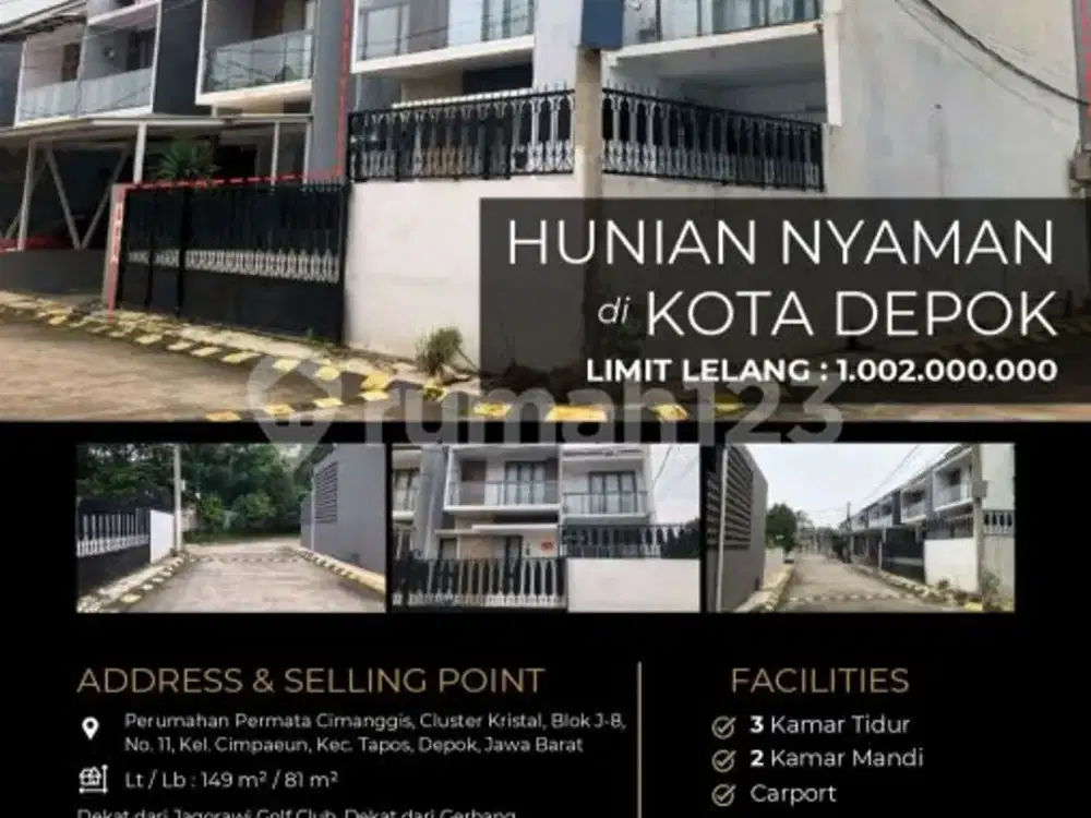 Hunian 2 Lantai Nyaman Strategisdi Daerah Tapos