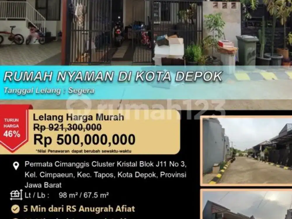 Rumah Nyaman Minimalis Cantik di Kota Depok