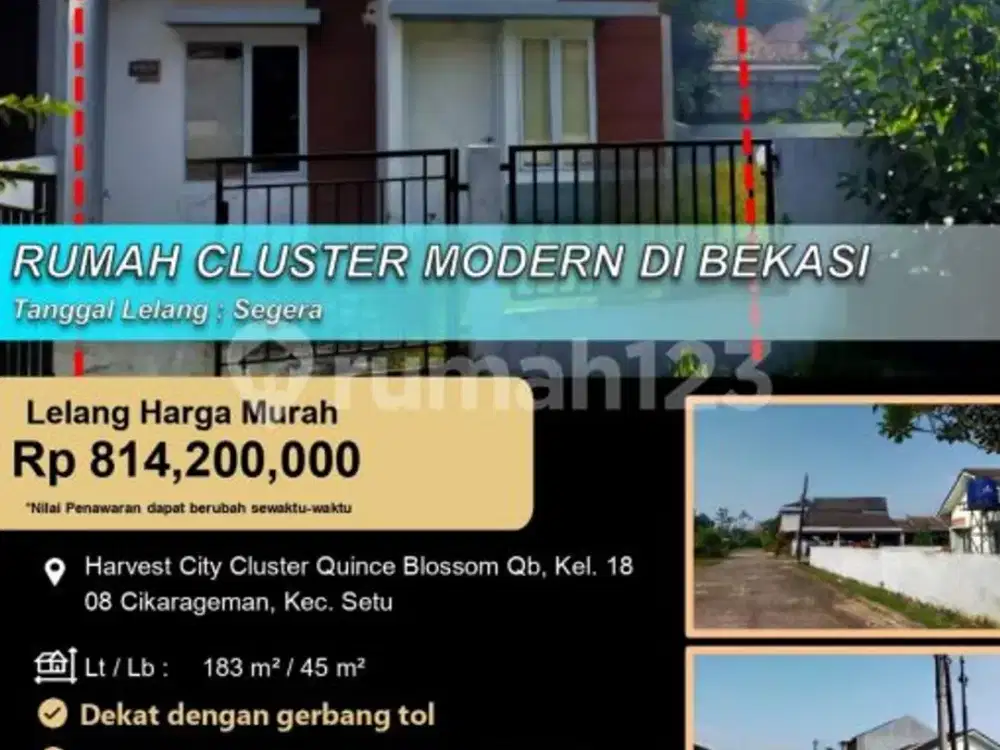 Rumah Siap Huni Cluster Modern Minimalis Harvest City Bekasi