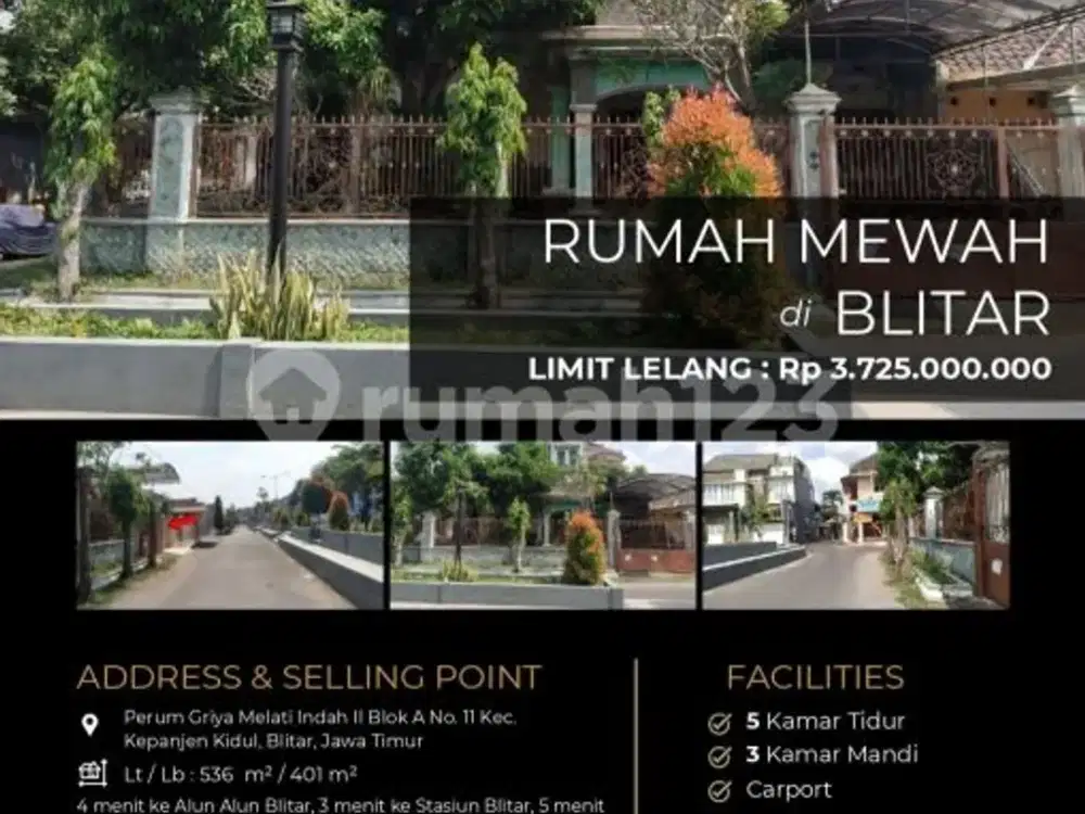 Rumah Mewah Besar dan Luas di Blitar Jawa Timur