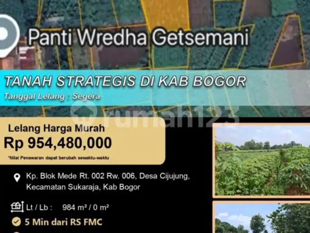 Tanah Kosong Letak Strategis di Kabupaten Bogor