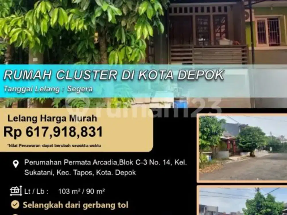 Rumhah Cluster Nyaman dan Aman di Kota Depok