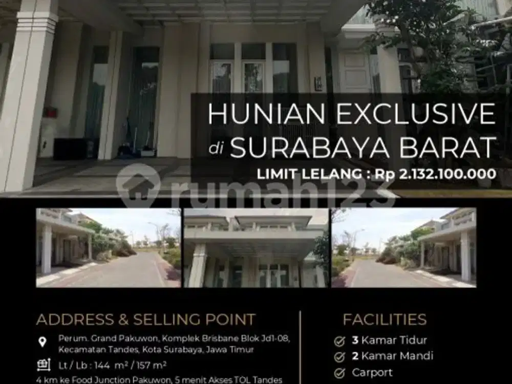 Rumah Hunian Eksklusive Dekat Pusat Perbelanjaan di Kota Surabaya