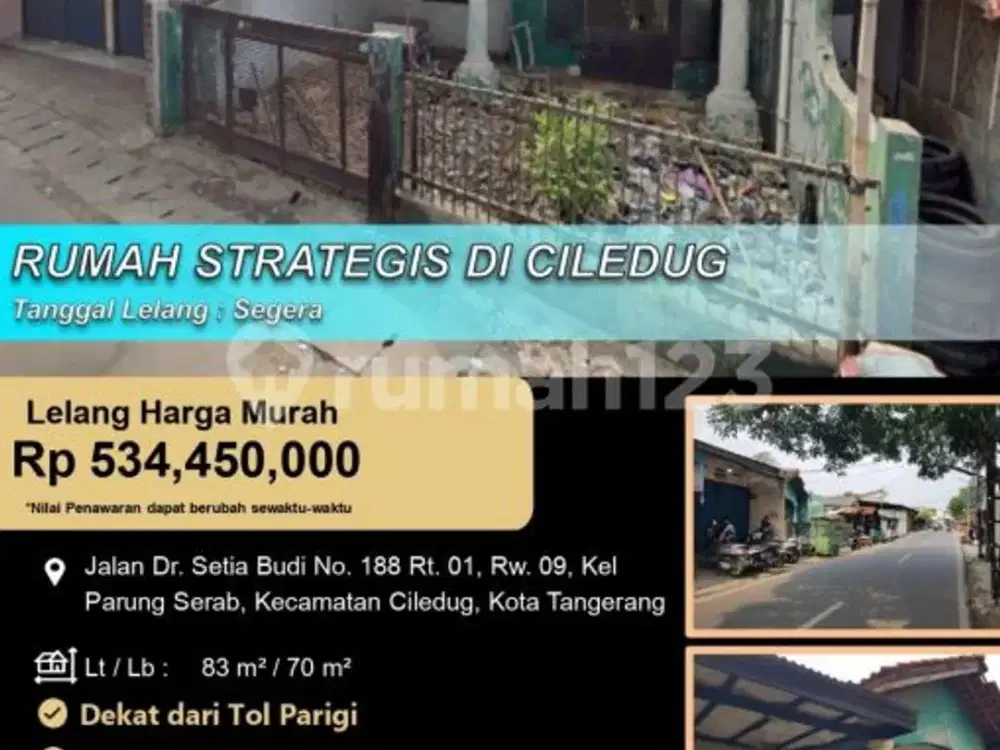Rumah Letak Strategis untuk Investasi di Ciledug
