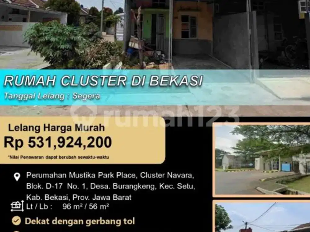Rumah Cluster Minimalis Nyaman di Mustika Park Place Bekasi
