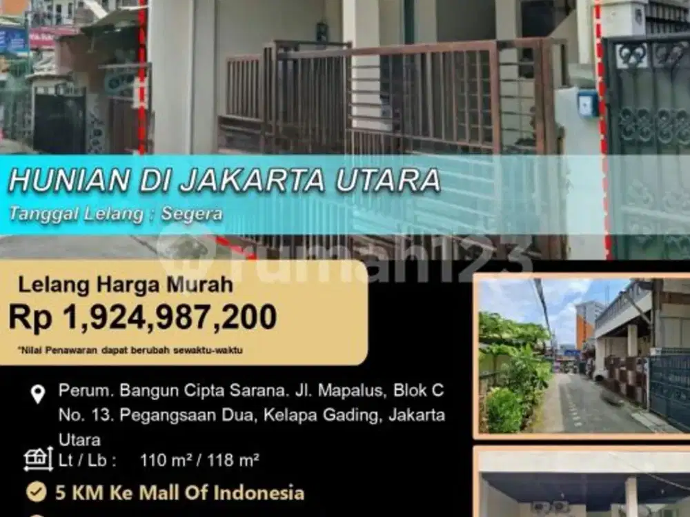 Rumah Hunian 2 Lantai Letak Strategis di Kelapa Gading