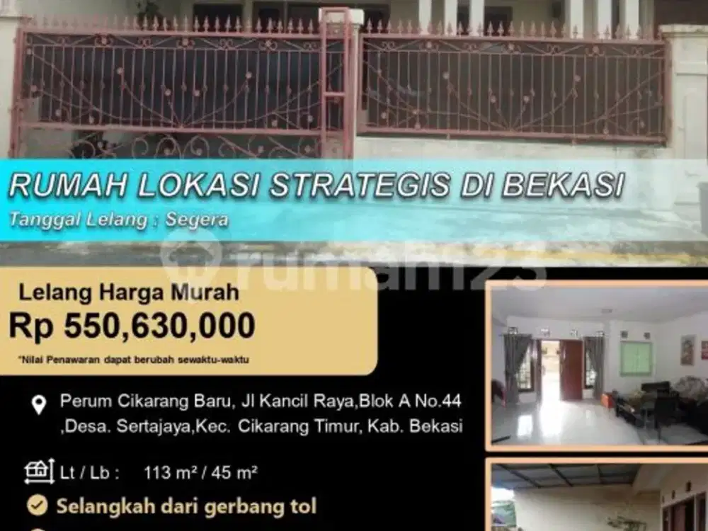 Rumah Lokasi Strategis Murah di Cikarang Baru