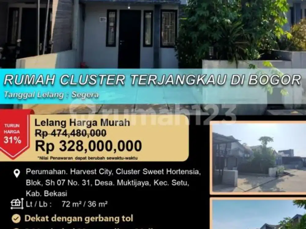 Rumah Cluster Minimalis Harga Terjangkau di Bekasi