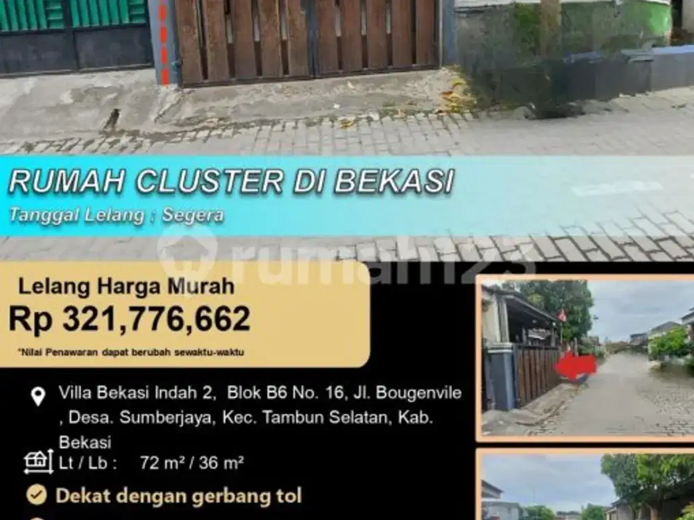 Rumah Cluster Nyaman Minimalis Siap Huni di Tambun Selatan