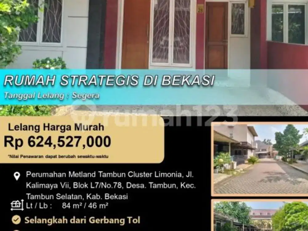 Rumah Siap Huni Minimalis Letak Strategis di Metland Tambun