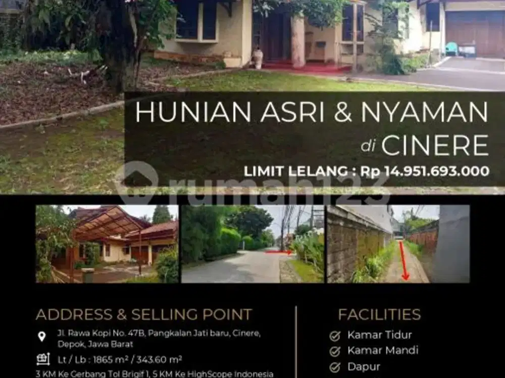 Rumah Private, Punya Akses Jalan Masuk Tersendiri, Nyaman dan Asri
