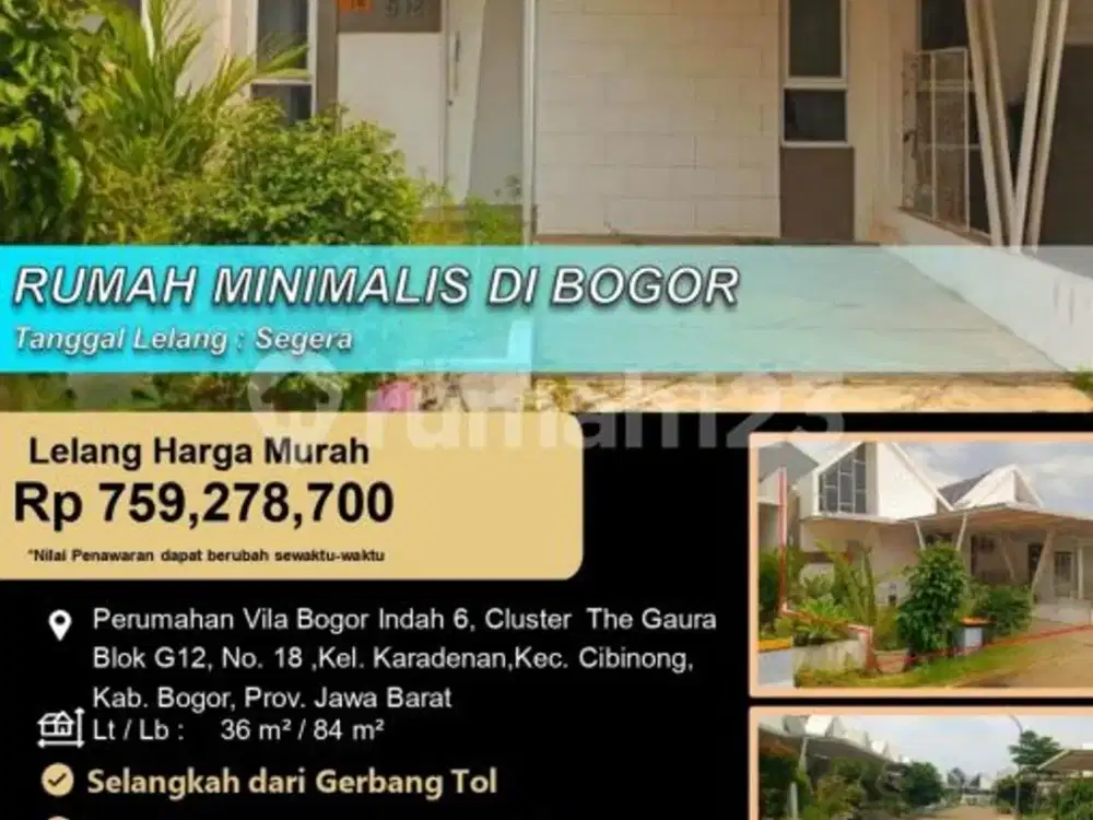 Rumah Minimalis 2 Lantai Siap Huni Bagus di Bogor