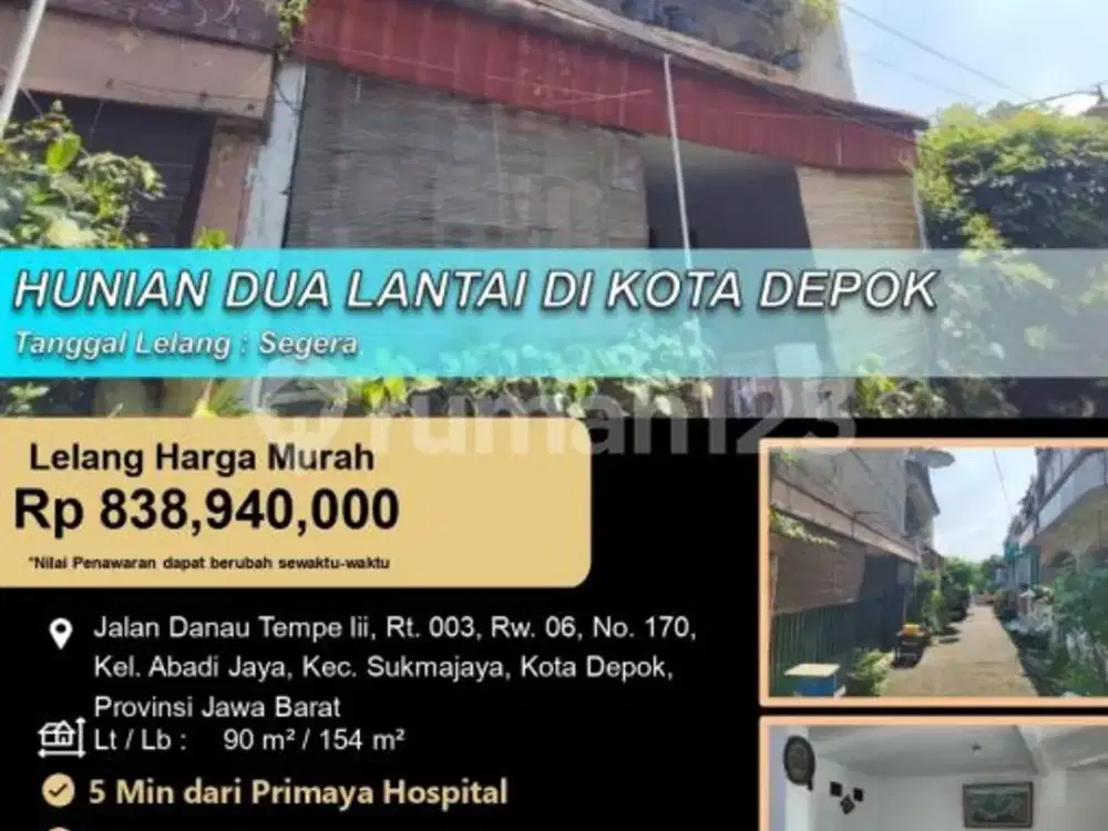 Hunian 2 Lantai Letak Strategis di Kota Depok