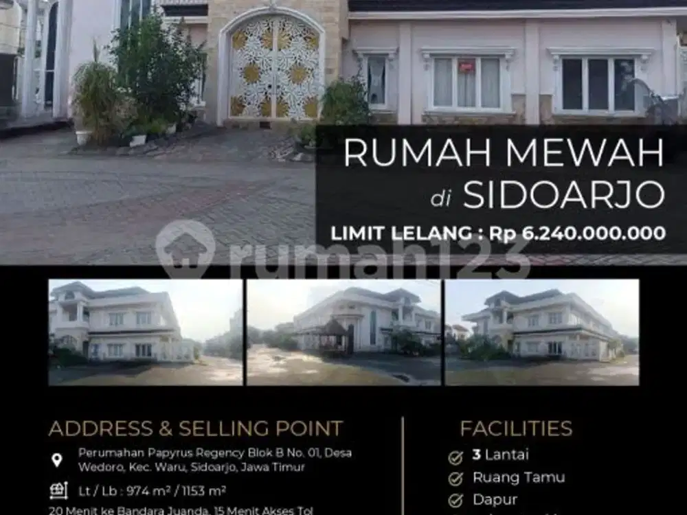 Rumah Megah dan Mewah 2 Lantai di Sidoarjo Jawa Timur
