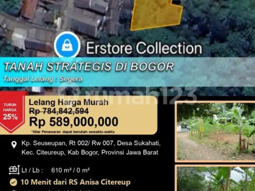 Tanah Perumahan Luas Strategis di Citereup Bogor