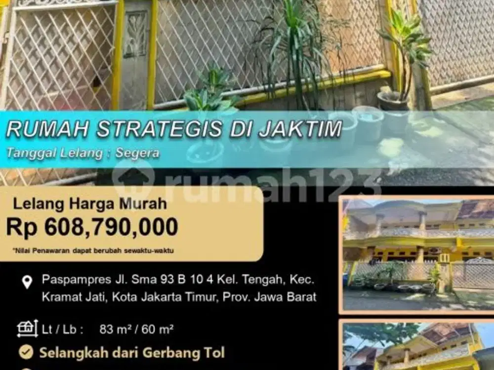 Rumah Nyaman 2 Lantai Siap Huni di Kramat Jati