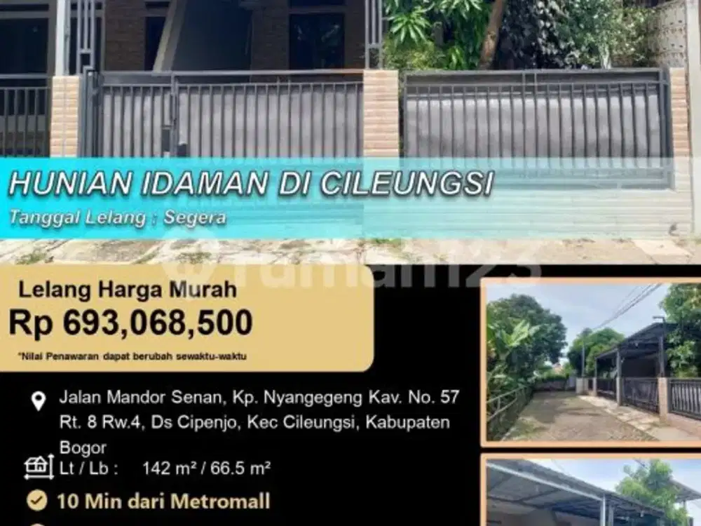 Rumah Idaman Luas dan Nyaman di Cileungsi