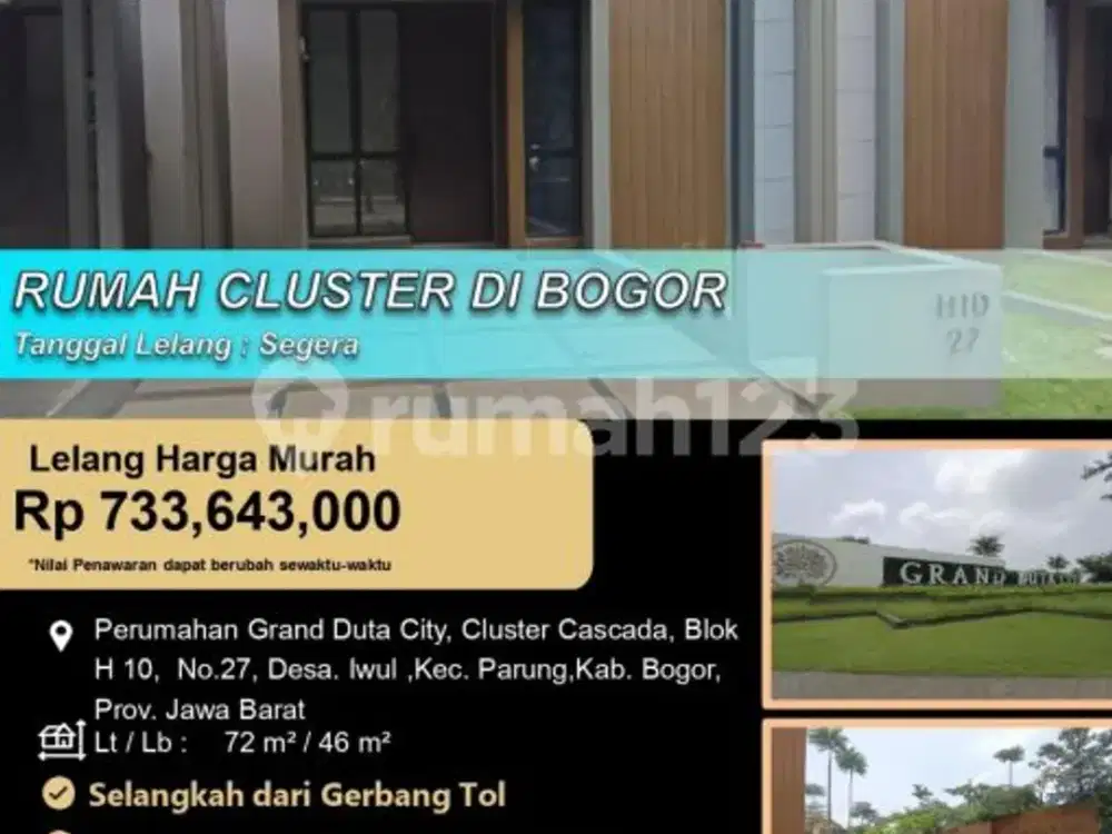 Rumah Cluster Modern Minimalis di Grand Duta City