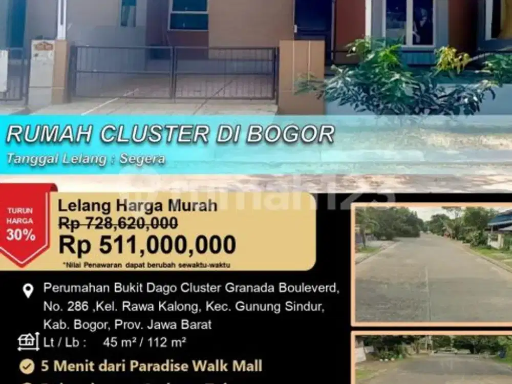 Rumah Cluster yang Nyaman dan Aman di Bogor